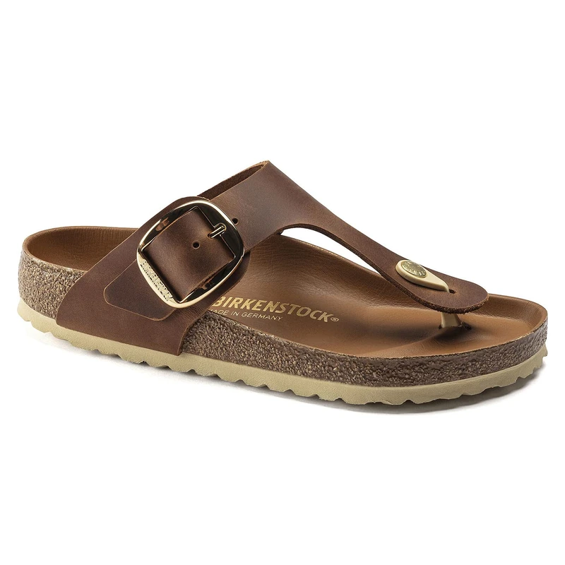 Birkenstock 1018745 Gizeh Big Buckle cognac, Oiled Leather Women Cognac UK 3.5