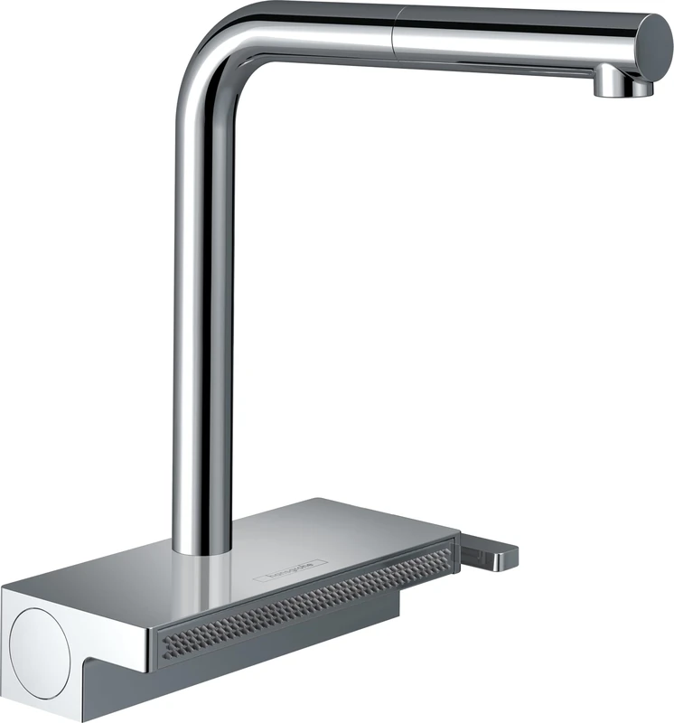 Hansgrohe Aquno Select M81 Single Lever Kitchen Mixer 250 With Pull-Out Spout And Sbox, 2 Spray Modes, Chrome, 73830000