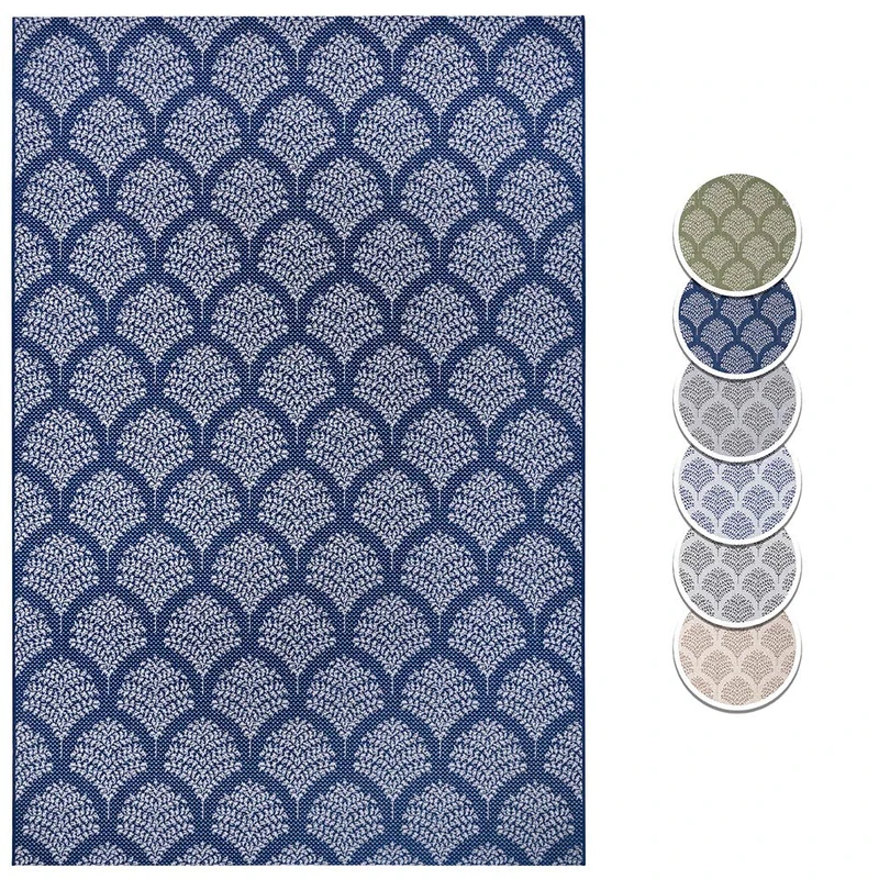 Hanse Home Male Flat Weave Indoor and Outdoor Rug, Colours: Blue/Cream, Size: 160 x 230 cm