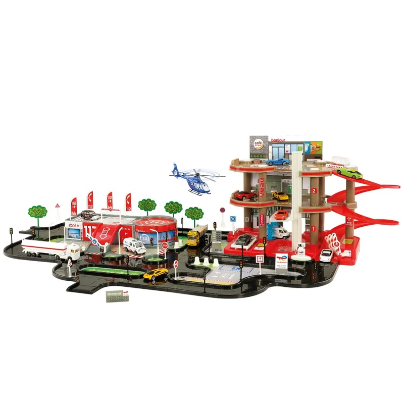 STARLUX - Maxi Garage Total with Complete 3 Level Service Station, Service Platform and 4 metre Circuit - From 3 years old - Made in Europe - 401016