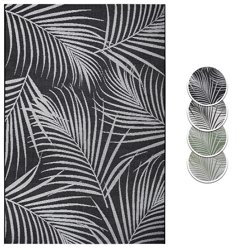 Hanse Home Sumatra Flat Weave Indoor and Outdoor Rug, Colours: Black/Cream, Size: 160 x 230 cm - Image 1