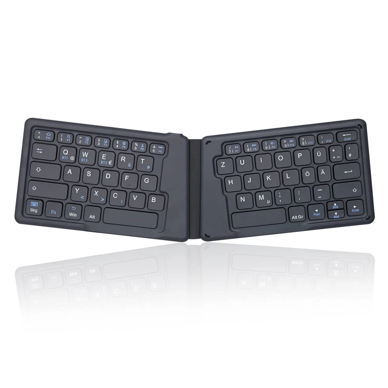 Perixx PERIBOARD-805 Ergo, Wireless Foldable Ergonomic Keyboard, Very Thin Design to Carry While Traveling, Compatible with iOS, Android, Windows Devices, Dark Gray, 11681