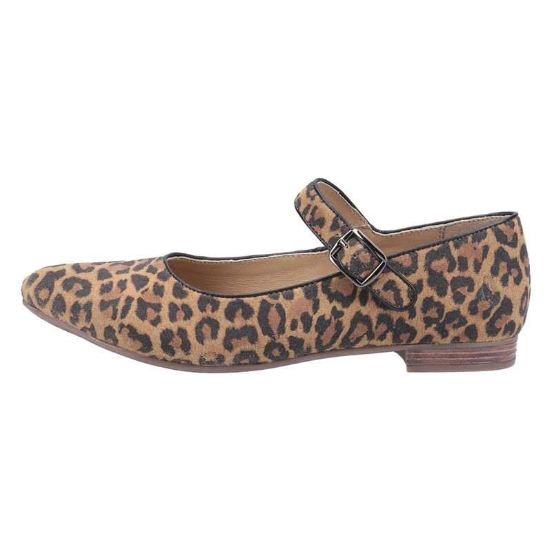 Hush Puppies Women's Melissa Strap Mary Jane Flat, Leopard, 7 UK