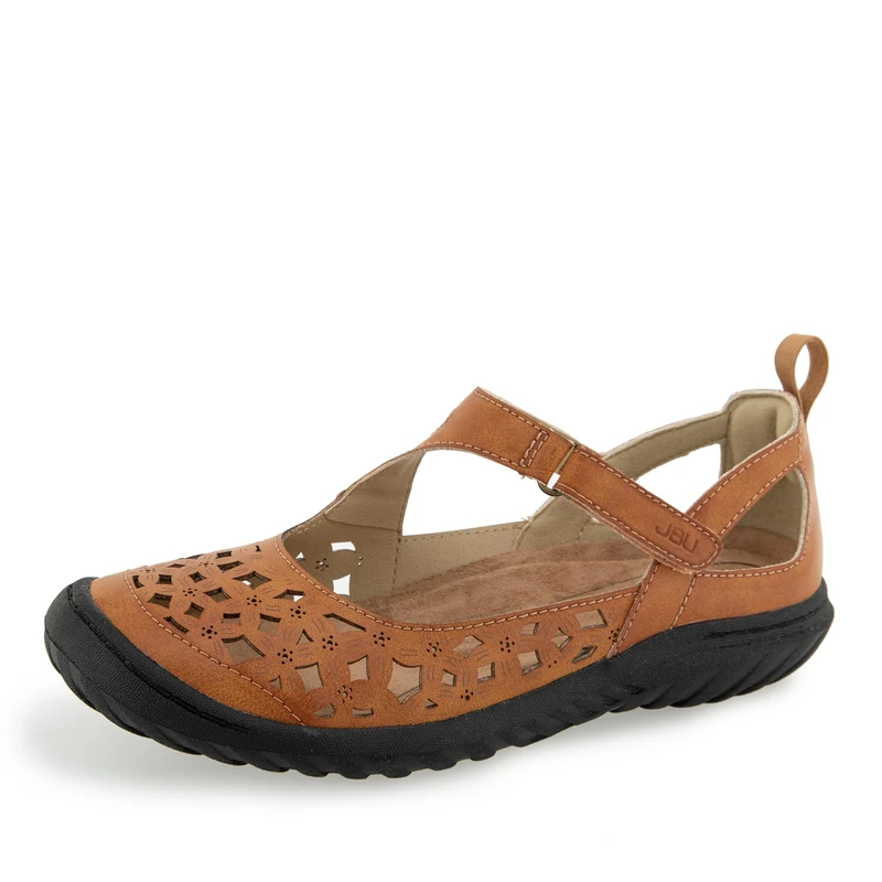 JBU by Jambu Women's Bellerose Mary Jane Flat, Tan, 7 UK