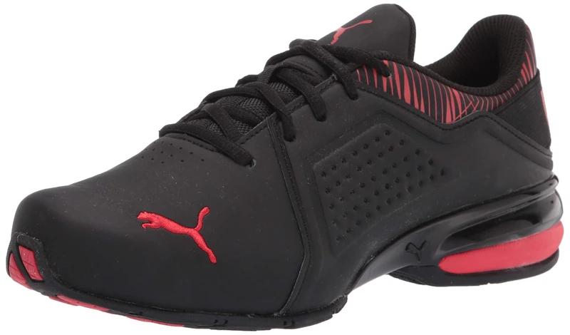 PUMA Men's Viz Runner Running Shoe, Black White, 10 UK Wide