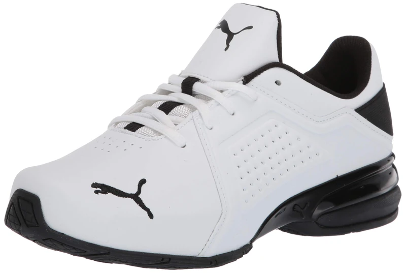 PUMA Men's Viz Runner Cross Trainer Running Shoe, Black White, 6.5 UK