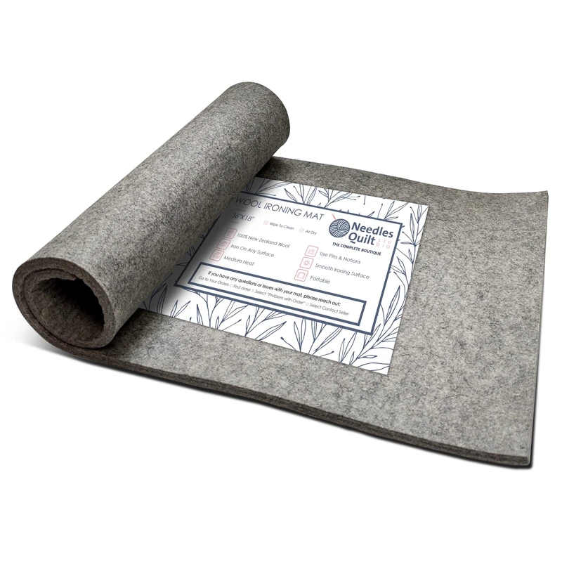 XL Wool Pressing Mat | 36" X 18" New Zealand Wool Ironing Pad for Quilting - Image 1
