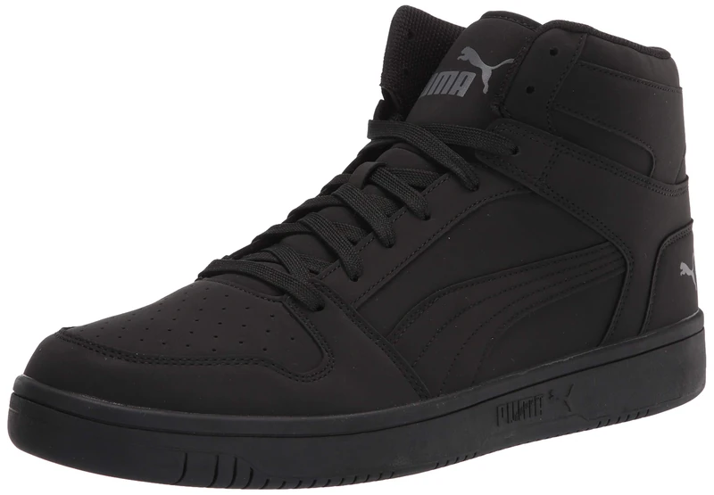 PUMA Men's Rebound Layup Sneaker, Black-Black-Castlerock, 8.5 UK
