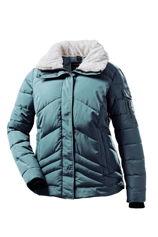 STOY Women's WMN Quilted JCKT A Jacket in Down Look, Steel Mint, 52