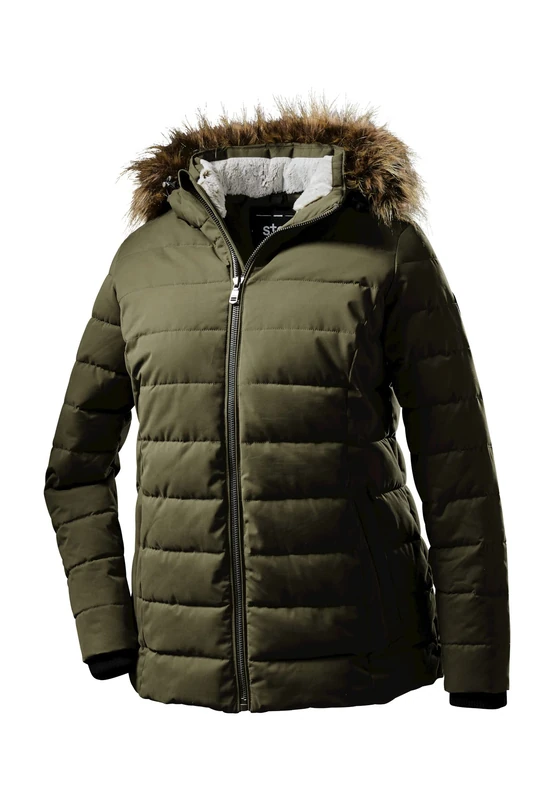 STOY Women's Wmn Quilted Jacket E Jacket in Down Look with Removable Hood