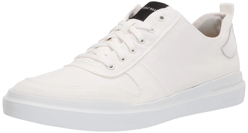 Cole Haan Men's Grandpro Rally Court Sneaker, Optic White Canvas, 8 UK