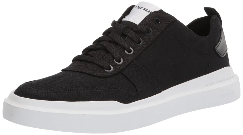 Cole Haan Men's Grandpro Rally Court Sneaker, Black Canvas/Optic White, 8 UK