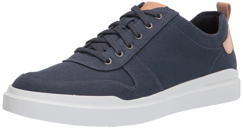 Cole Haan Mens Grandpro Rally Canvas Court Sneaker, Vintage Indigo Canvas/Natural, 14 Wide