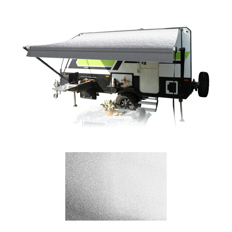 HITORHIKE RV Awning Fabric Replacement Standard Grade Premium Vinyl (13'(Fabric 12'2"), Gray Fade)