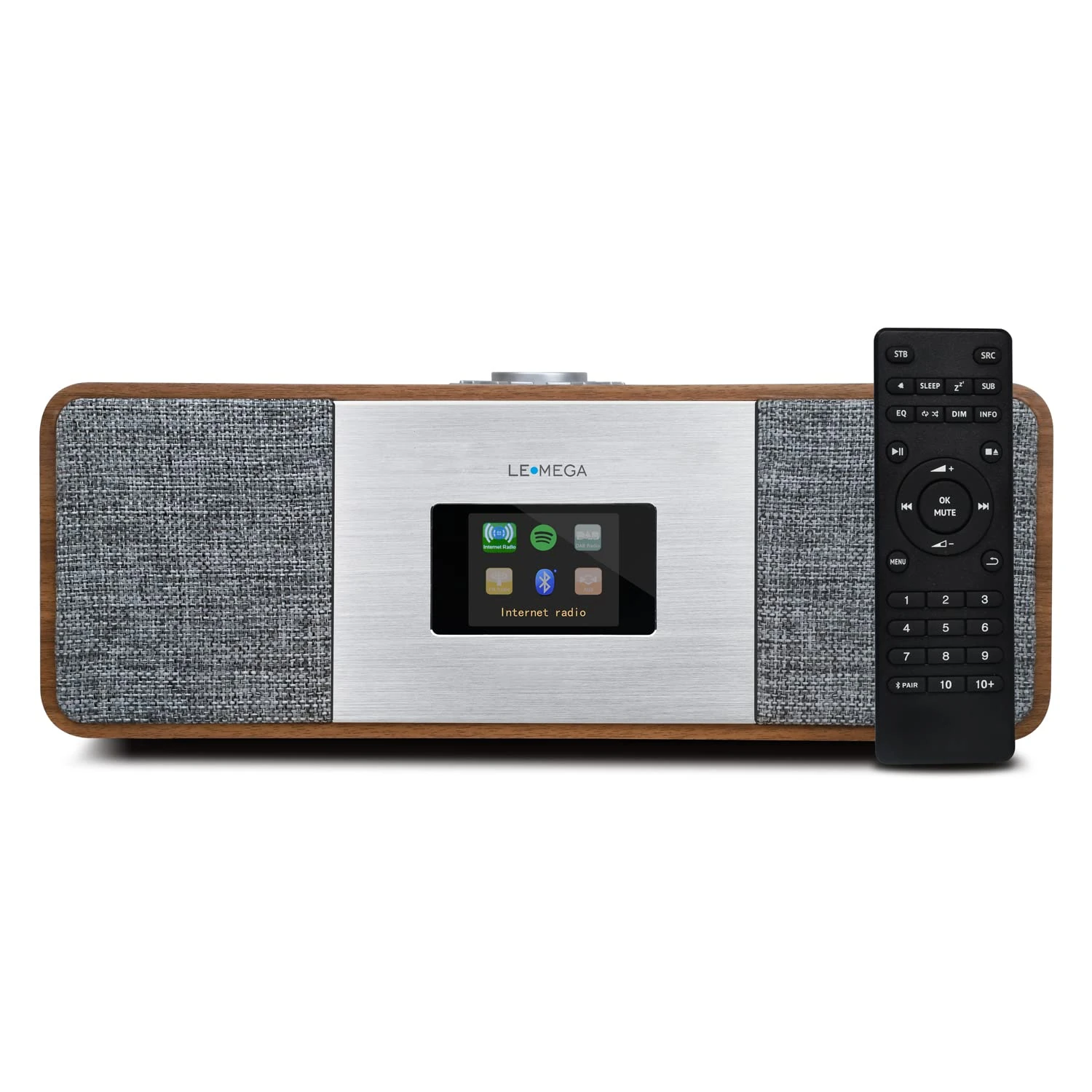 LEMEGA MSY3 Internet DAB/DAB+ Digital and FM Radio,Internet Radio WiFi with Spotify Connect and Bluetooth,Dual Alarms Clock,Sleep Timer,USB Charger,2.8" Colour Display,Remote Control – Walnut
