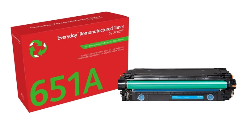 Xerox Everyday Compatible HP 651A HP 650A HP 307A CE341A/CE271A/CE741A Cyan Toner, Standard Capacity, Remanufactured
