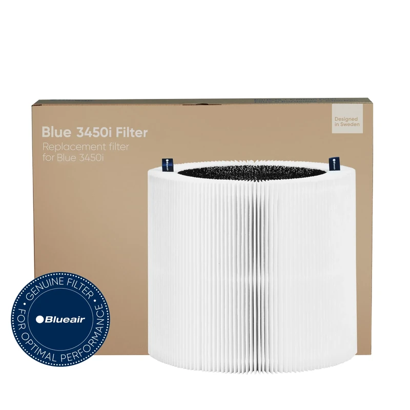 Blueair Genuine HEPASilent Replacement Filter for Blue 3450i Air Purifier – Removes 99.97% of Pollen, Dust, Pet Dander, Mould, Bacteria & Viruses Activated Carbon Reduces VOCs, Odours, Chemicals