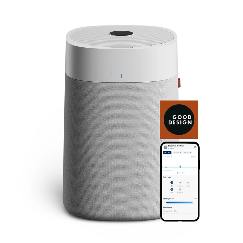 BLUEAIR Blue Pure 211i Max Air Purifier for Large Rooms, Cleans up to 278m² In One Hour, HEPASilent Smart Air Cleaner For Home, Pets, Allergies, Virus, Dust, Mold, Smoke