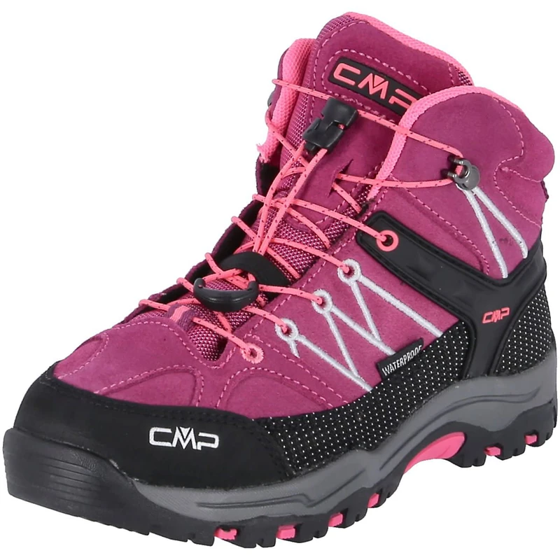 CMP Kids Rigel Mid Trekking Shoe Wp, Walking Shoe, Berry-Pink Fluo,