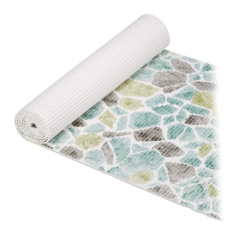 Relaxdays Soft Foam Mat, Cut to Size, Bath, Sauna, Pool, Anti-Slip, Yard Goods, Several Sizes, 300 cm, Blue/White - Image 1