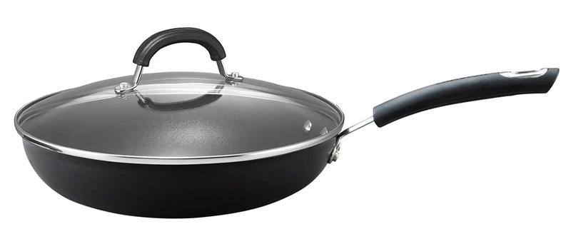Circulon Total Non Stick Frying Pan with Lid 30cm, Large Induction Frying pan Oven & Dishwasher Safe, Black