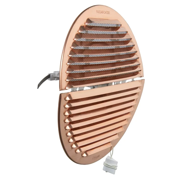La Ventilazione GRADF200R Round Copper Air Vent Grille with Insect Net Diameter 235mm