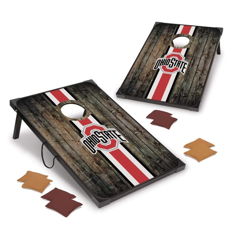 Wild Sports NCAA Ohio State Buckeyes 2' x 3' MDF Deluxe Cornhole Set - with Corners and Aprons, Team Color