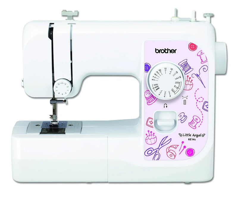 Brother KE14s Sewing Machine, Childrens Finger guard, 14 stitches, White