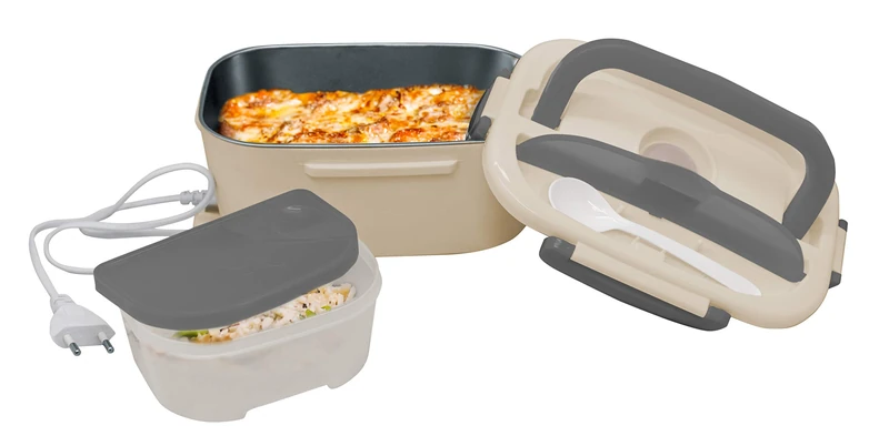 NERTHUS FIH 730 Lunch Box, 18/8 Stainless Steel, Gray