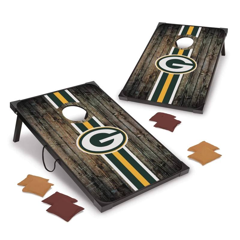 Wild Sports NFL Green Bay Packers 2' x 3' MDF Deluxe Cornhole Set - with Corners and Aprons, Team Color