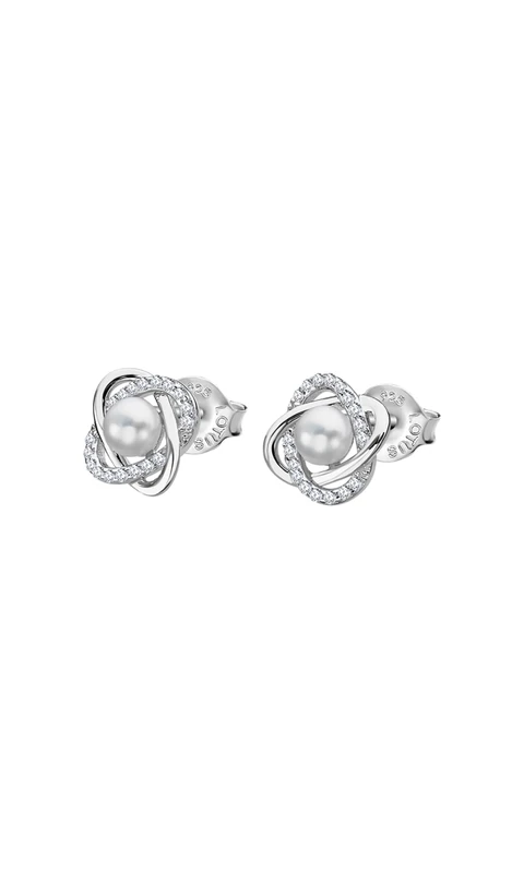 Lotus Silver LP3094-4/1 Women's Pearls Collection Silver Earrings - Image 1
