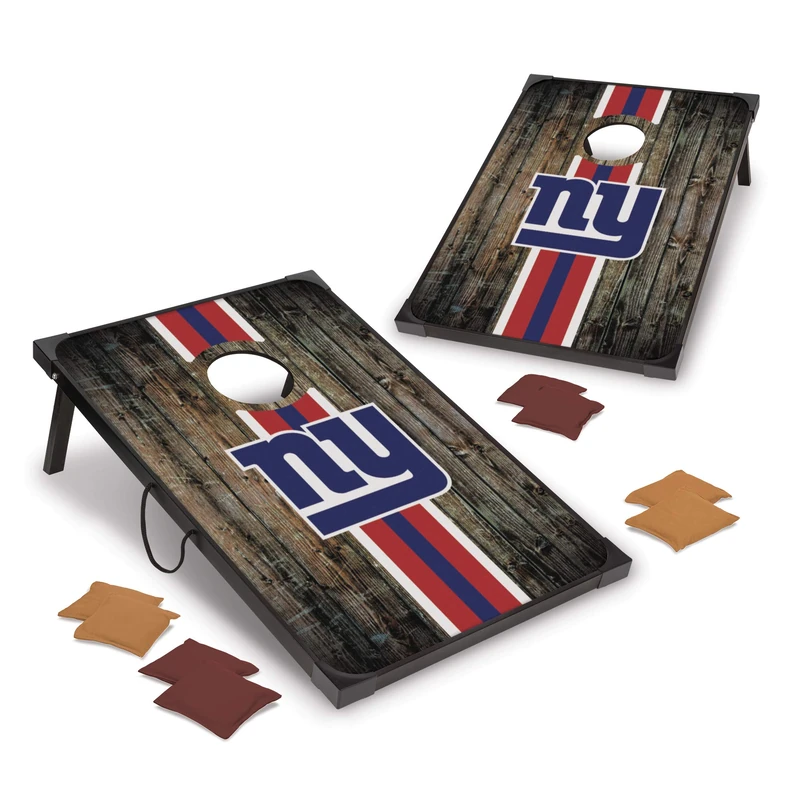 Wild Sports NFL New York Giants 2' x 3' MDF Deluxe Cornhole Set - with Corners and Aprons, Team Color
