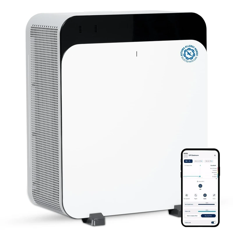 Blueair Classic Pro CP7i Premium Air Purifier for Home, Smart Air Purifier for Pet Allergens, Quiet, Blue Light Sterilisation | Tackles Viruses & Bacteria | Purifies up to 130m² in 30 minutes
