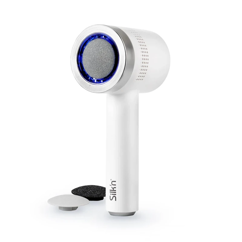 Silk'n VP1PE1 Vacupedi Electrical Callus Remover with Vacuum System, 1550 rotations, 2 Speed Settings, 3 Grinding Disks, 3 Replaceable Washable Filters, White