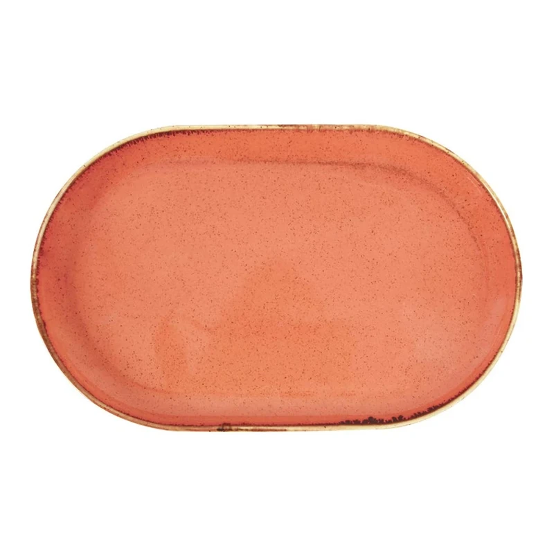 Fine Dine 04ALM002568 Porland Amber Oval Platter, 320mm x 200mm,