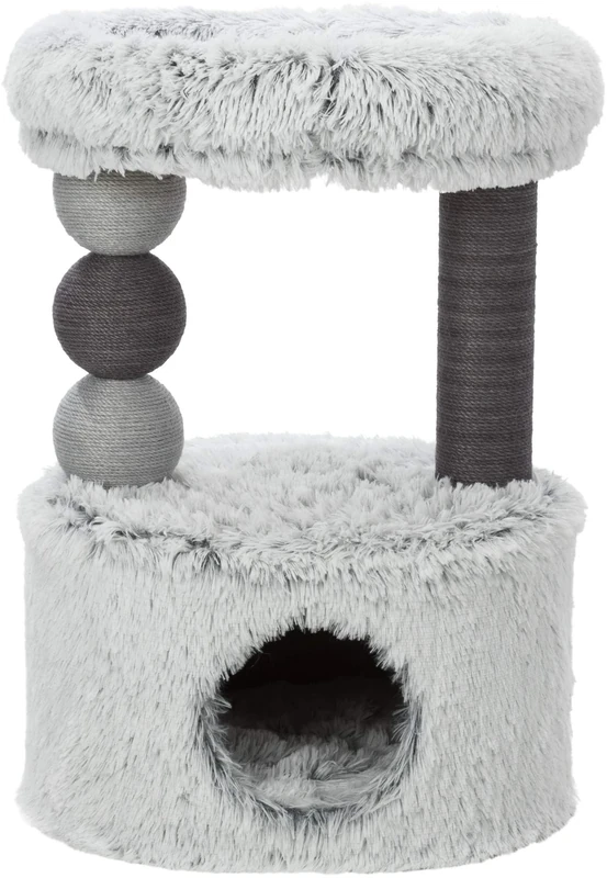TRIXIE cat tree Harvey 28.7 in in grey – small cat scratching post with cosy cave and comfortable lounging area, comfortable & stable – 44540