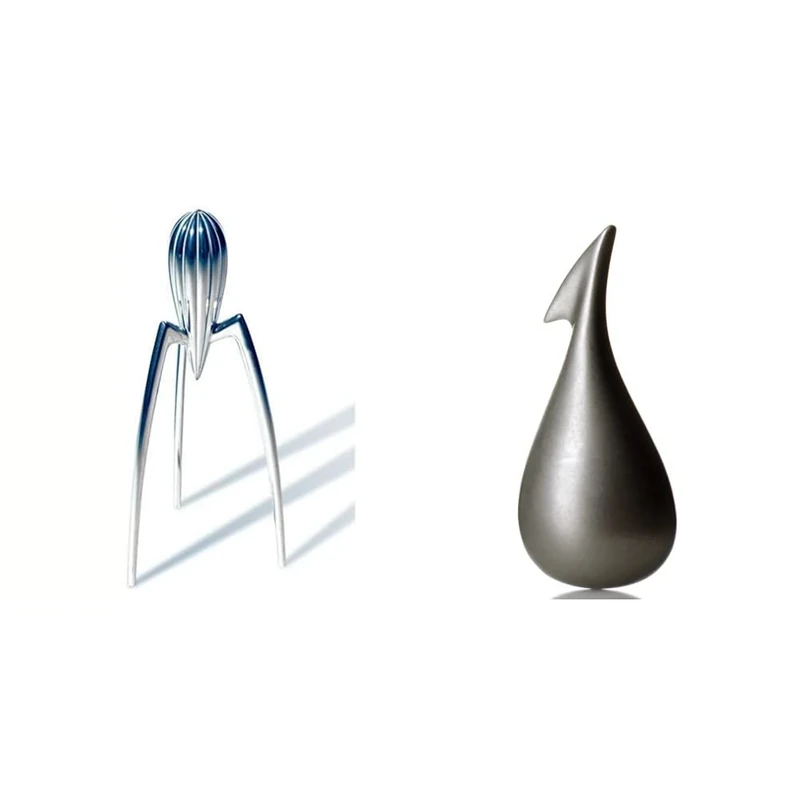 Alessi PSJS Juicy Salif Citrus Juicer, Aluminium, Mirror Polished & Orange Peeler, Stainless Steel, Silver