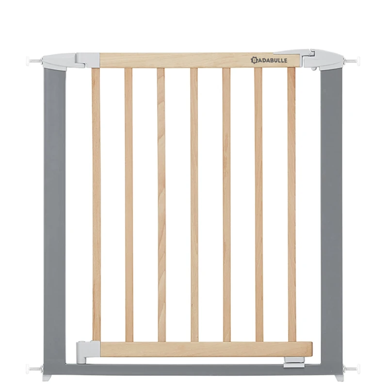 BADABULLE Safe and Lock Wood Metal Baby Gate - door and stair gates for baby, 73 - 81.5 cm
