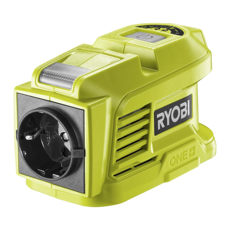 Ryobi - 18V transformer - Continuous power 150 W - Peak power 300 W - 1 EU electric port - 2 USB-A ports (2.4 A - 5V) - LED lamp - Sold without battery or charger - RY18BI150A-0