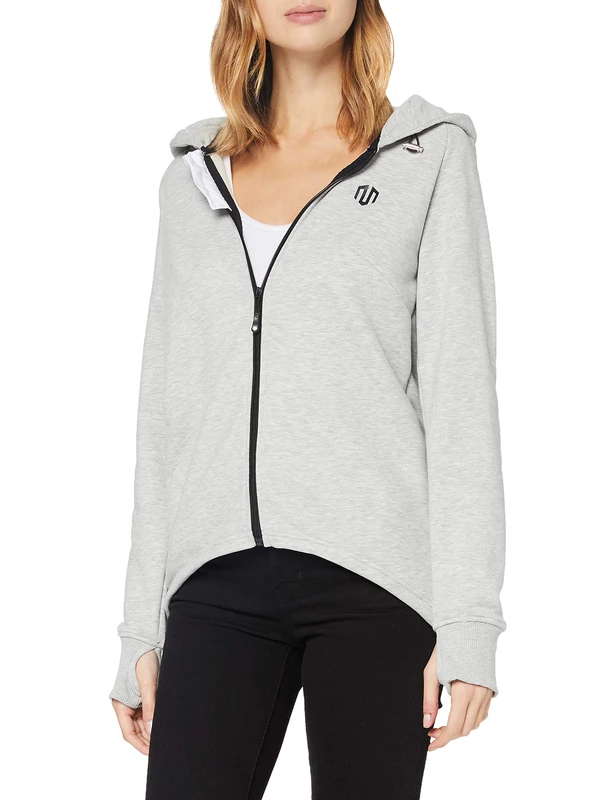 MOROTAI Women's NAKA Comfy Performance Full Zip Hoodie Light Grey S