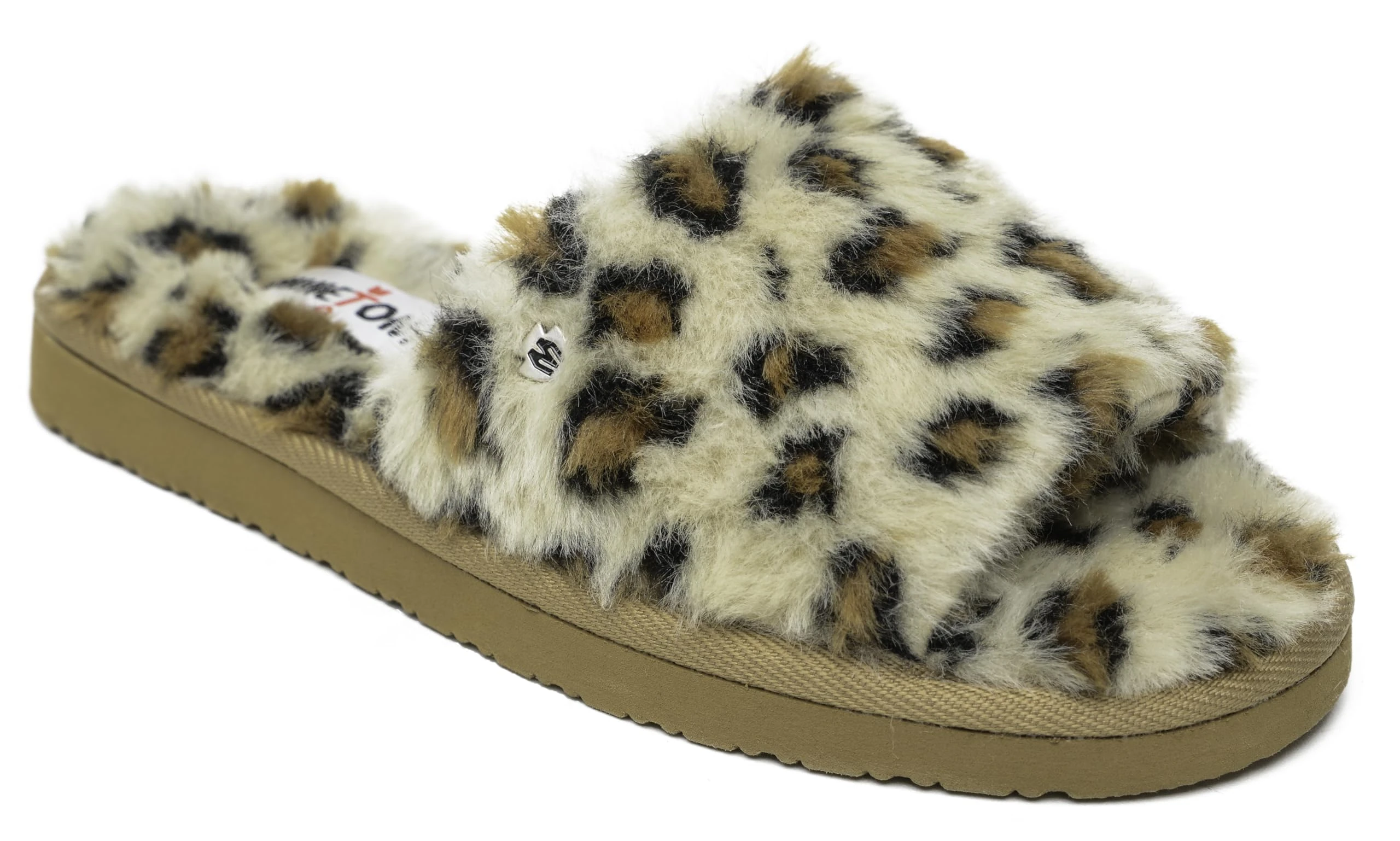 Minnetonka Lolo Slippers Women Beige/Leopard - 3 (3.5) - Slippers Shoes