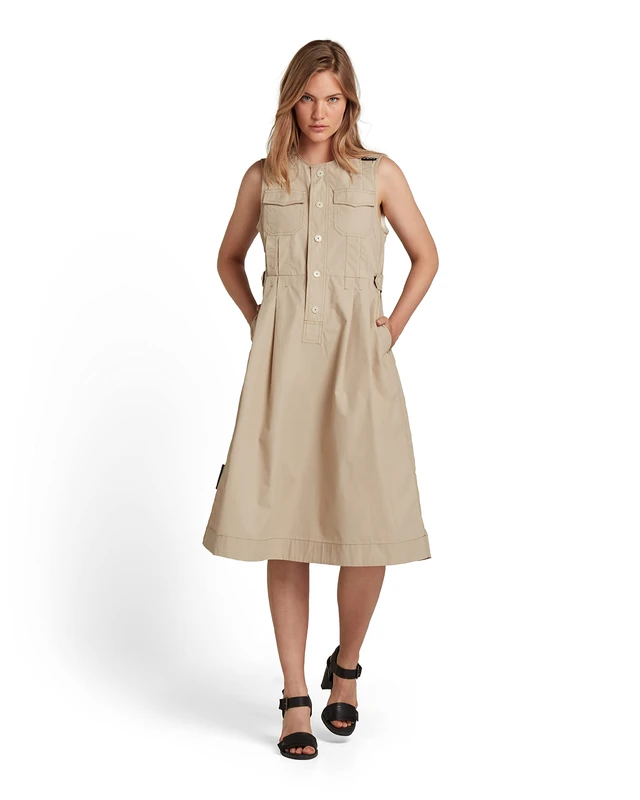 G-Star Women's Fit And Flare Dress, Beige (westpoint khaki D19723-A790-C531), XS - Image 1