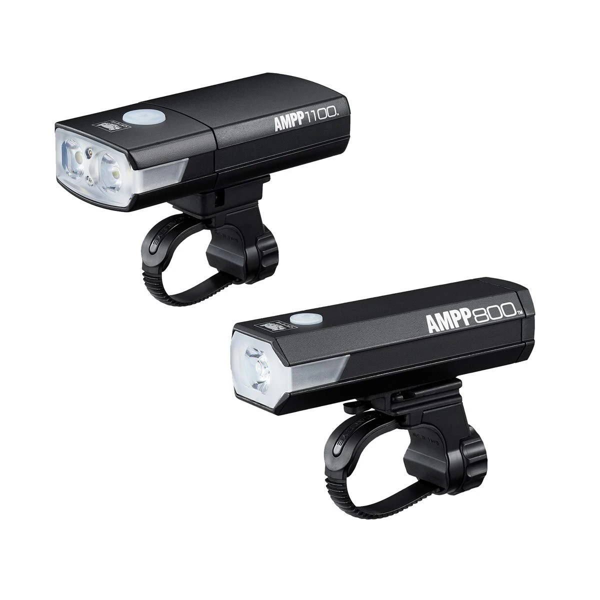 CatEye AMPP 1100 / AMPP800 Combo Light Set LED Opti-Cube Tech 1100 + 800 Lumen Bright Front Lights