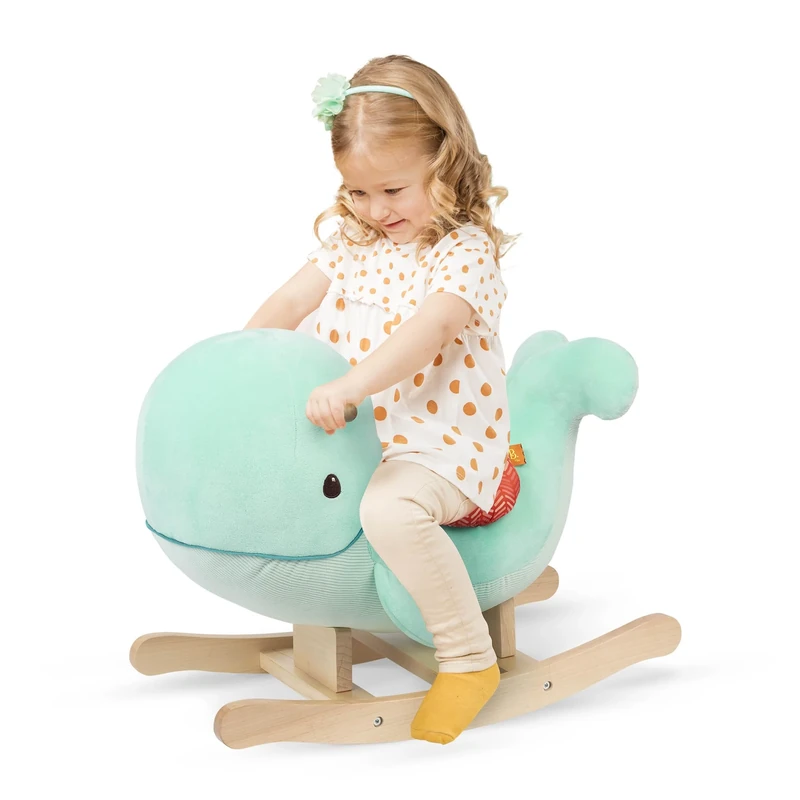 B. toys – Whale Rocker – Echo – Wooden Ride – On Rocking Toy for Toddlers – Classic & Durable Design – Active Play & Balance – 18+ Months – Adorable Whale Theme