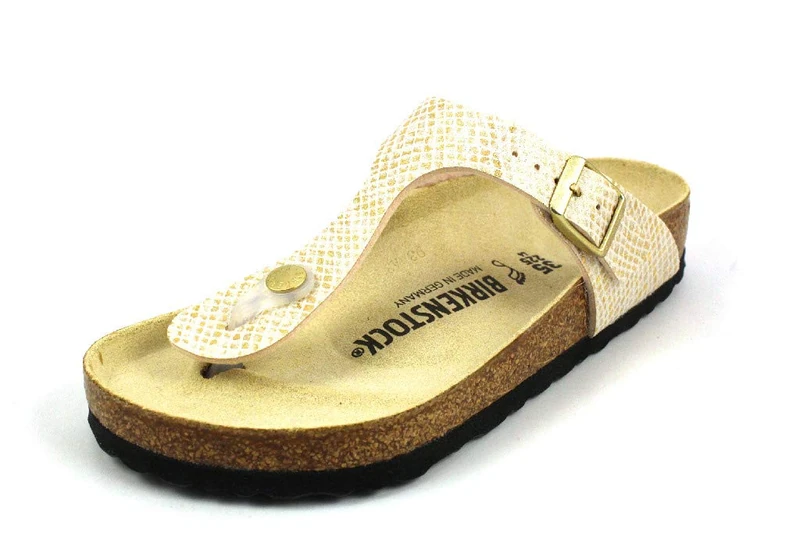 Birkenstock 1018481 Gizeh shiny python eggshell, Microfibre Men Shiny Python Eggshell UK 5.5