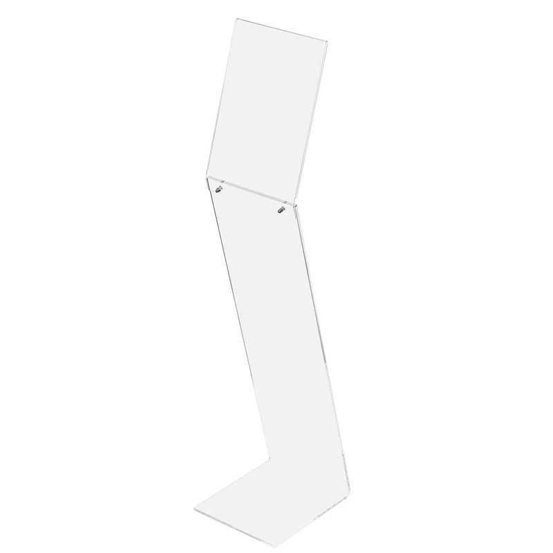 Exacompta - Ref 82058D - Free Standing Display Stand with A4 Portrait Sign - 210 x 210 x 900mm in Size, Made from PMMA (Acrylic) Material - Clear Transparent