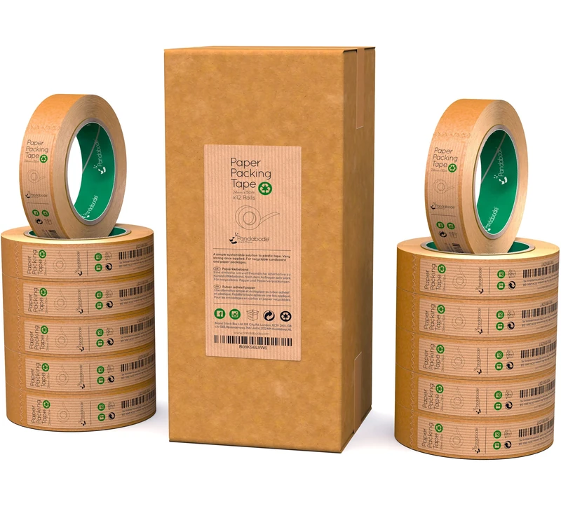 Pandabode 24mm x 50m Kraft Packing Tape - Strong, Recyclable