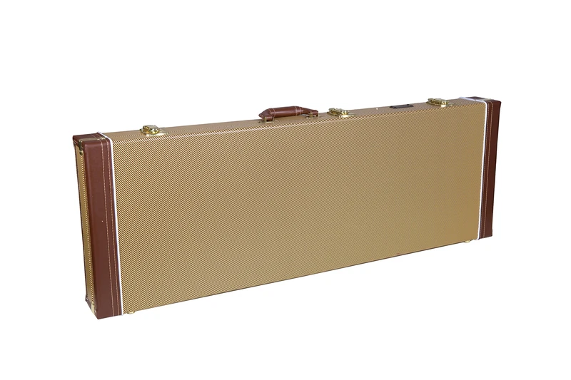 Crossrock Wooden Case Fits Fender Telecaster and Stratocaster Electric Guitars,Vinyl Tweed (CRW620ETW)