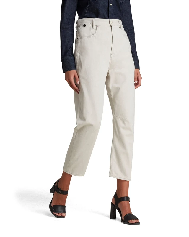 G-Star Women's C-Staq 3D Boyfriend Cropped Jeans, Beige (ecru D17870-C777-159), 31W / 34L