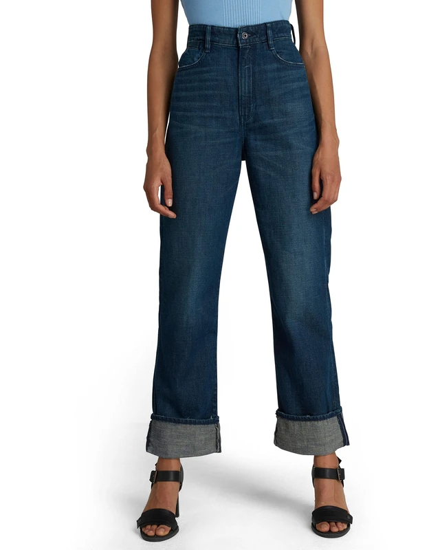 G-Star Women's Tedie Ultra High Straight Jeans, Blue (worn in atoll blue D20016-B253-C471), 32W / 30L